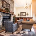Hotel Lobby, Fireplace, & Seating