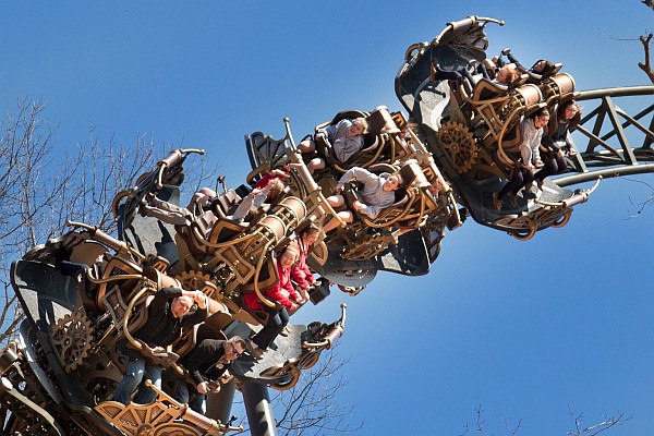 The spinning coaster is the only attraction of its kind anywhere in the world, and can be only experienced Silver Dollar City theme and amusement park in Branson, Missouri!