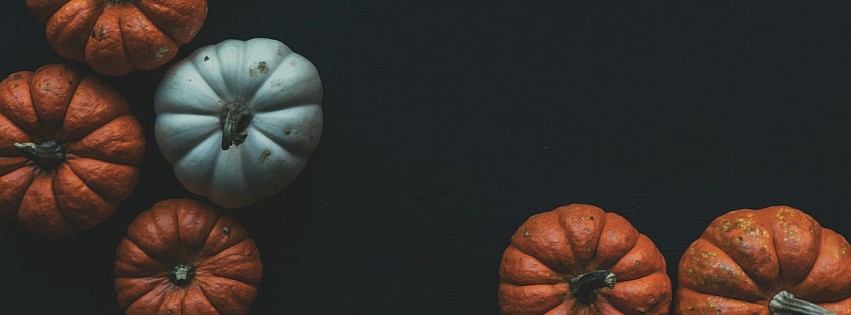 Pumpkins with dark background