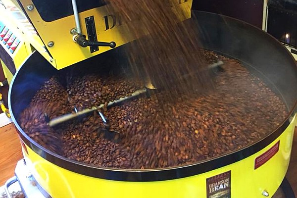 The Branson Bean Coffee Roasterie roasts fresh coffee beans each day