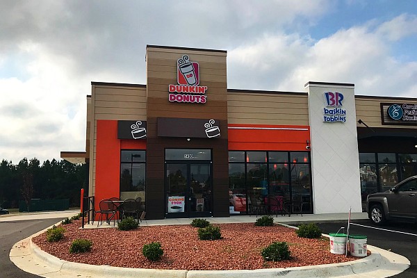 Dunkin Donuts in Branson sits just east of Dolly Parton's Stampede across the street from the Veterans Memorial Museum on the The Strip